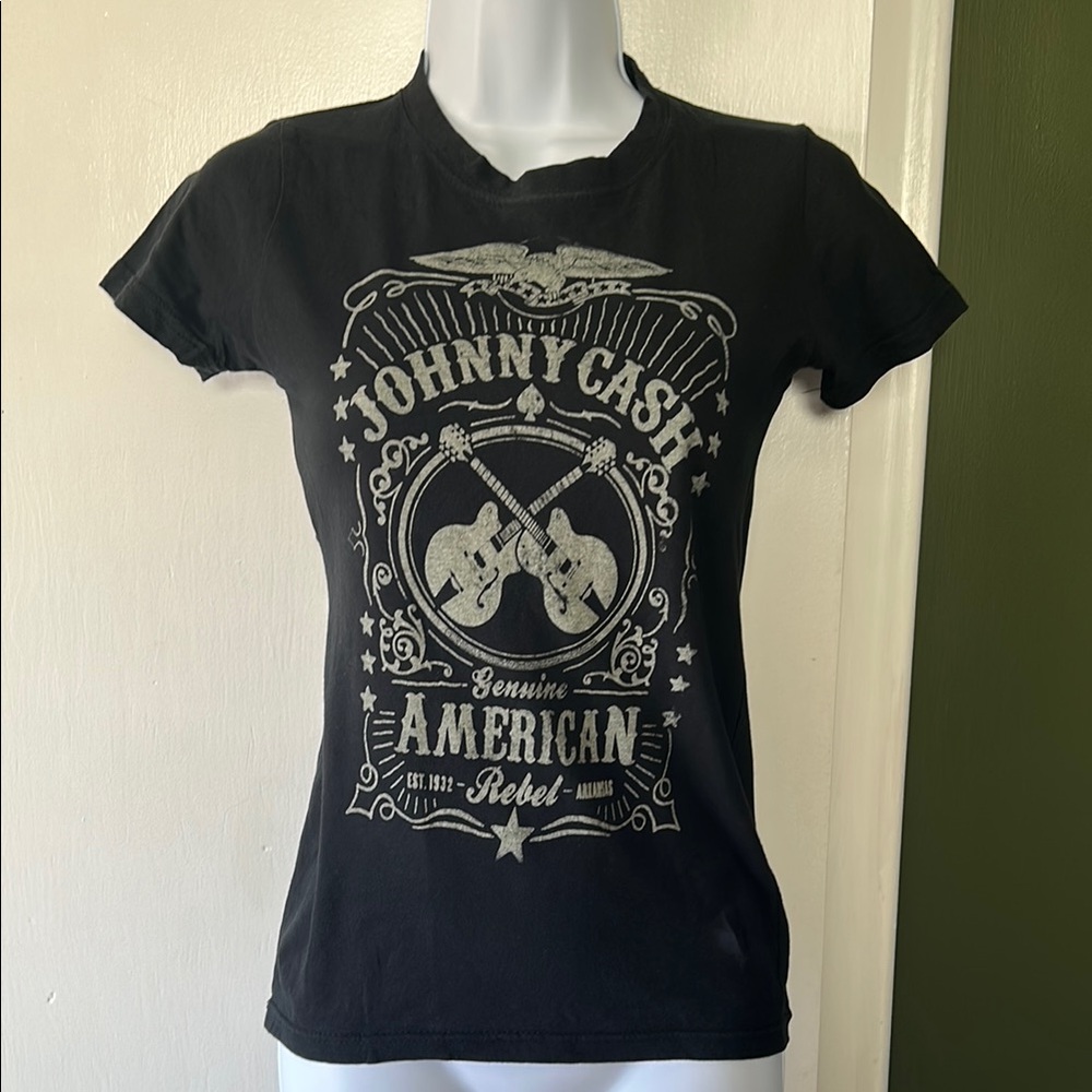 Black Johnny Cash Graphic T-Shirt
